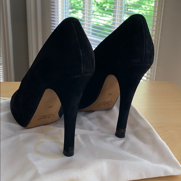 Chloe black suede heels sz 38 - Picture 4 of 7